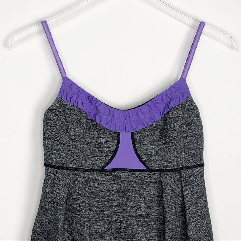 Lululemon Drapey Spaghetti Strap Tank 6 Gray Purple - Picture 2 of 7